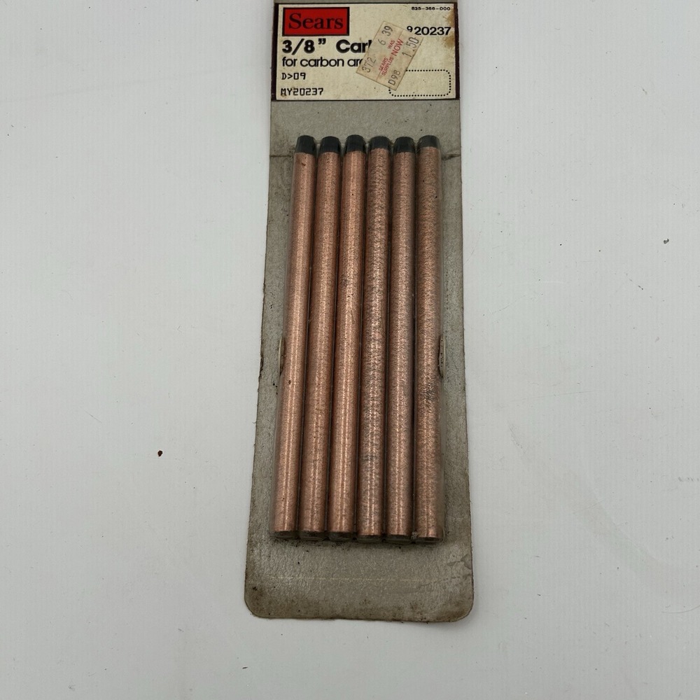 6 Pack 3/8  x 6 " Copper Coated Gouging Carbon Electrode Rods for Welding Sears‎